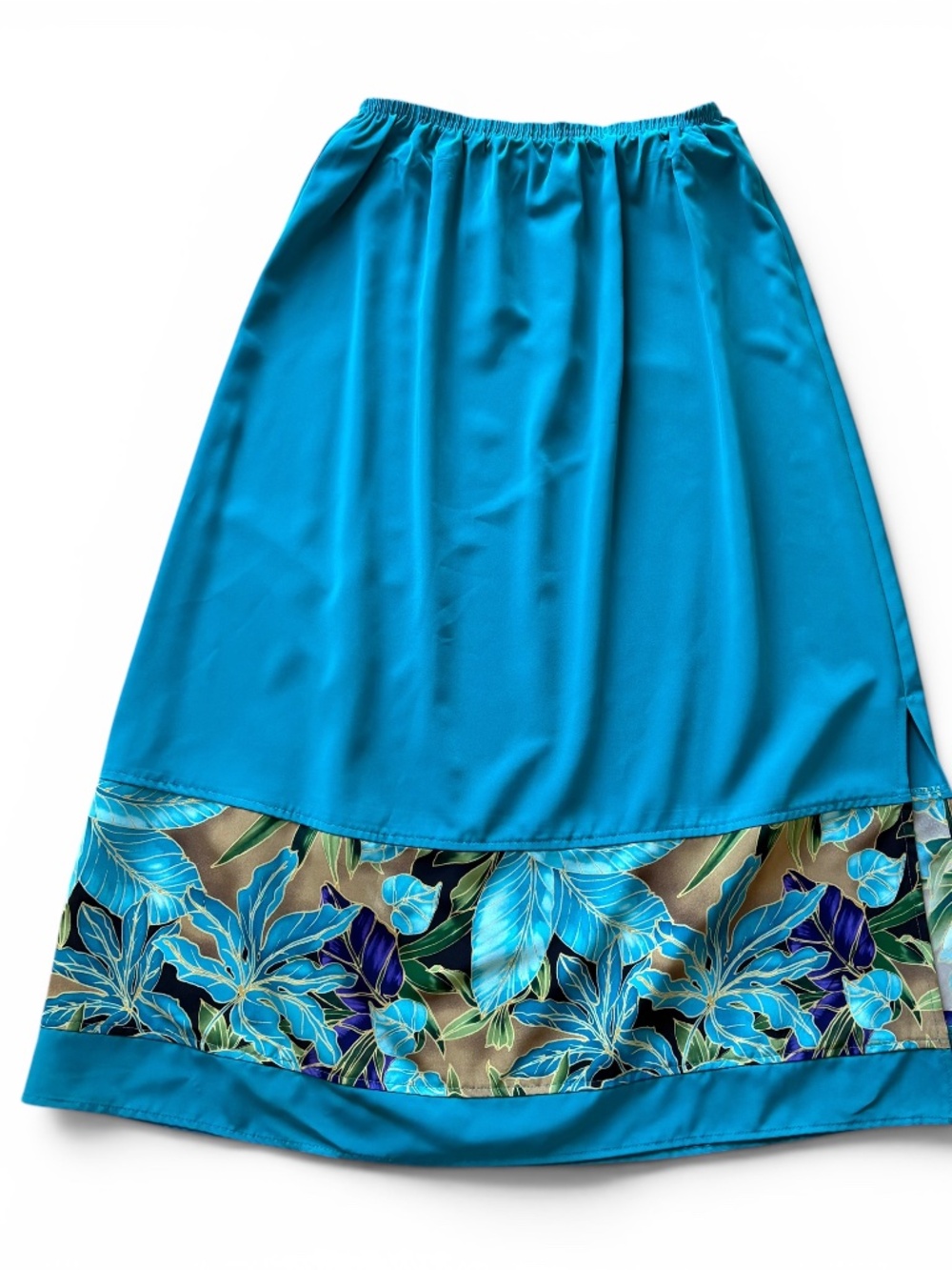 Vintage Tropical Floral Midi Skirt